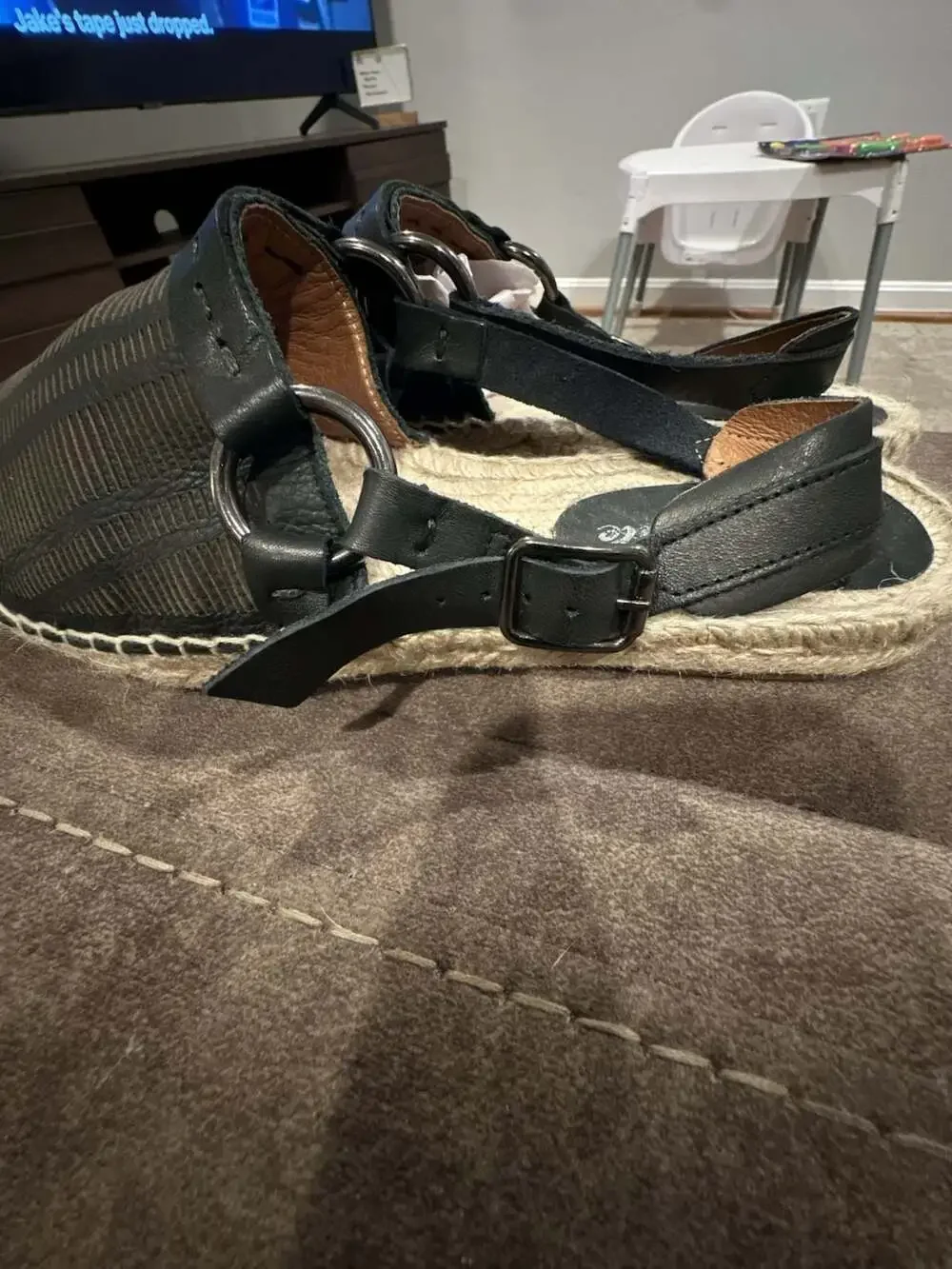Free People Black Woven Espadrille Slingback Sandals Size 38